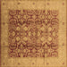 Square Machine Washable Oriental Brown Traditional Rug, wshurb2984brn