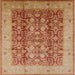 Square Mid-Century Modern Brown Sand Brown Oriental Rug, urb2984