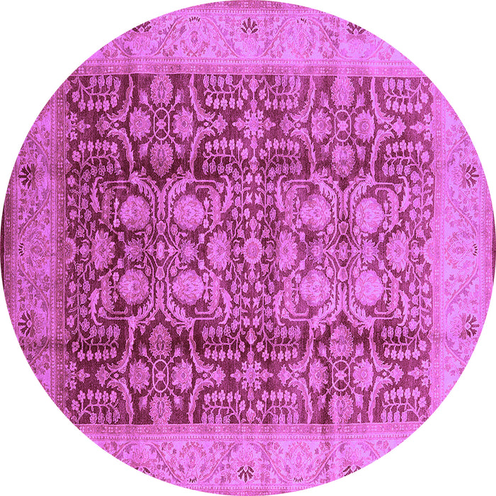 Round Machine Washable Oriental Purple Traditional Area Rugs, wshurb2984pur