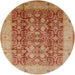 Round Mid-Century Modern Brown Sand Brown Oriental Rug, urb2984