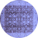 Round Oriental Blue Traditional Rug, urb2984blu