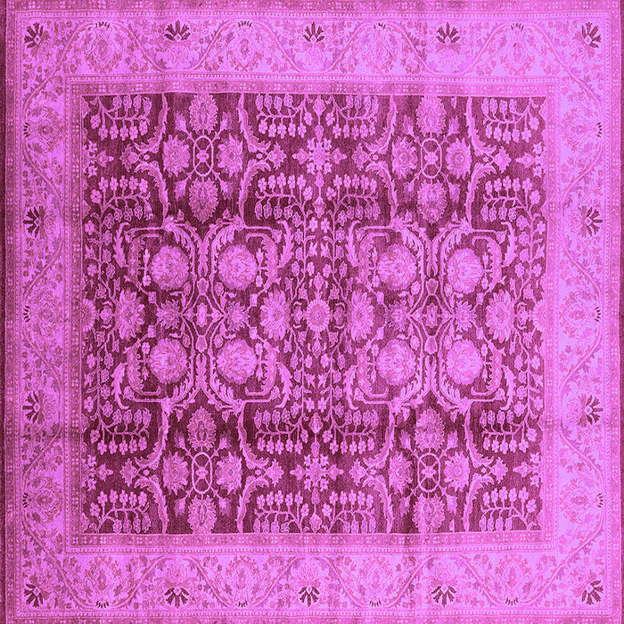 Square Machine Washable Oriental Purple Traditional Area Rugs, wshurb2984pur