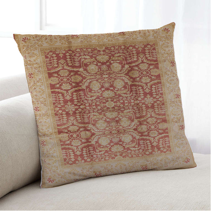 Lifestyle Image of Mid-Century Modern Urban Square Brown Sand Brown Throw Pillow, 18 inch by 18 inch, pwurb2984