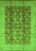 Machine Washable Oriental Green Traditional Area Rugs, wshurb2984grn