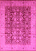 Machine Washable Oriental Pink Traditional Rug, wshurb2984pnk