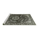 Sideview of Machine Washable Industrial Modern Western Charcoal Gray Rug, wshurb2985