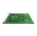 Sideview of Machine Washable Oriental Emerald Green Industrial Area Rugs, wshurb2985emgrn