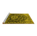 Sideview of Machine Washable Oriental Yellow Industrial Rug, wshurb2985yw