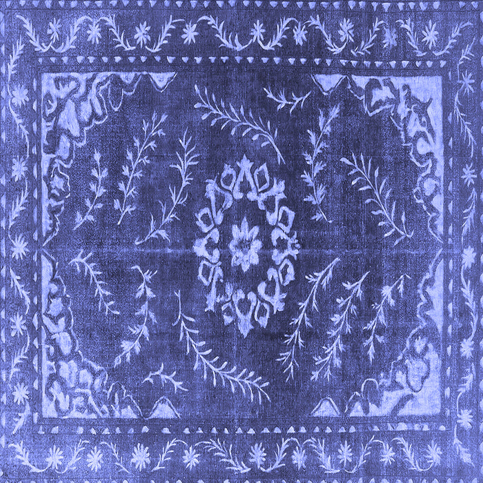 Square Oriental Blue Industrial Rug, urb2985blu