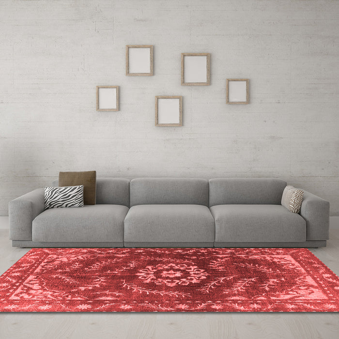 Industrial Red Washable Rugs