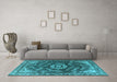 Machine Washable Oriental Light Blue Industrial Rug in a Living Room, wshurb2985lblu