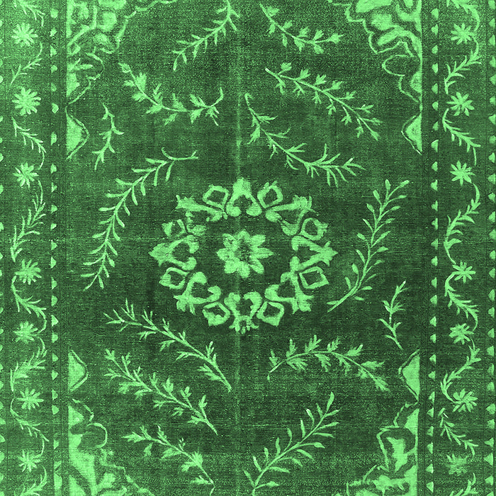 Machine Washable Oriental Emerald Green Industrial Area Rugs, wshurb2985emgrn