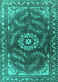 Oriental Turquoise Industrial Rug, urb2985turq