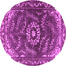 Round Oriental Pink Industrial Rug, urb2985pnk