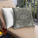 Front View of Mid-Century Modern Urban Square Western Charcoal Gray Throw Pillow, 18 inch by 18 inch, pwurb2985