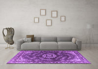 Machine Washable Oriental Purple Industrial Rug, wshurb2985pur