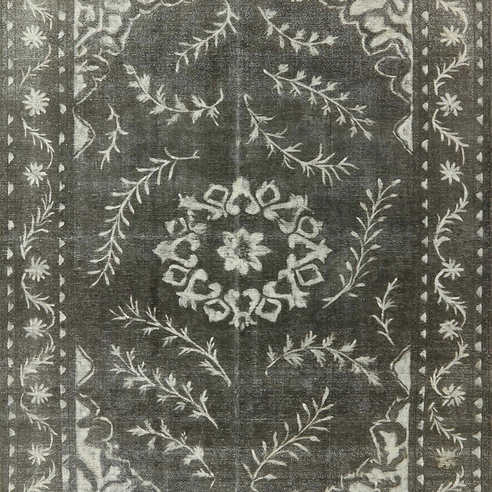 Mid-Century Modern Charcoal Gray Oriental Rug, urb2985