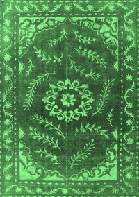 Oriental Emerald Green Industrial Rug, urb2985emgrn