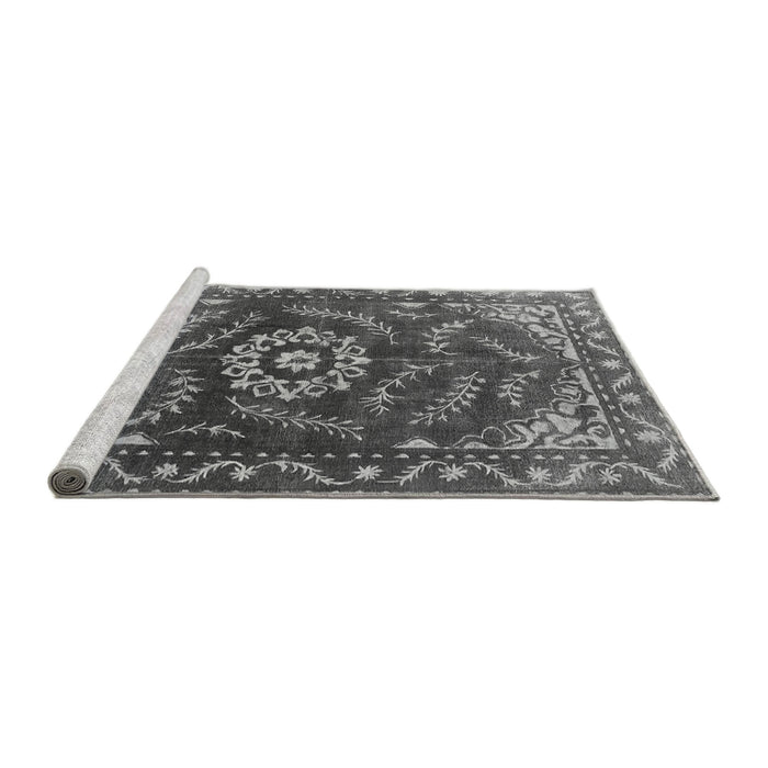 Sideview of Machine Washable Oriental Gray Industrial Rug, wshurb2985gry