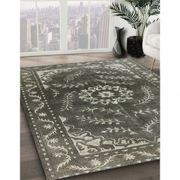 Machine Washable Industrial Modern Western Charcoal Gray Rug in a Family Room, wshurb2985