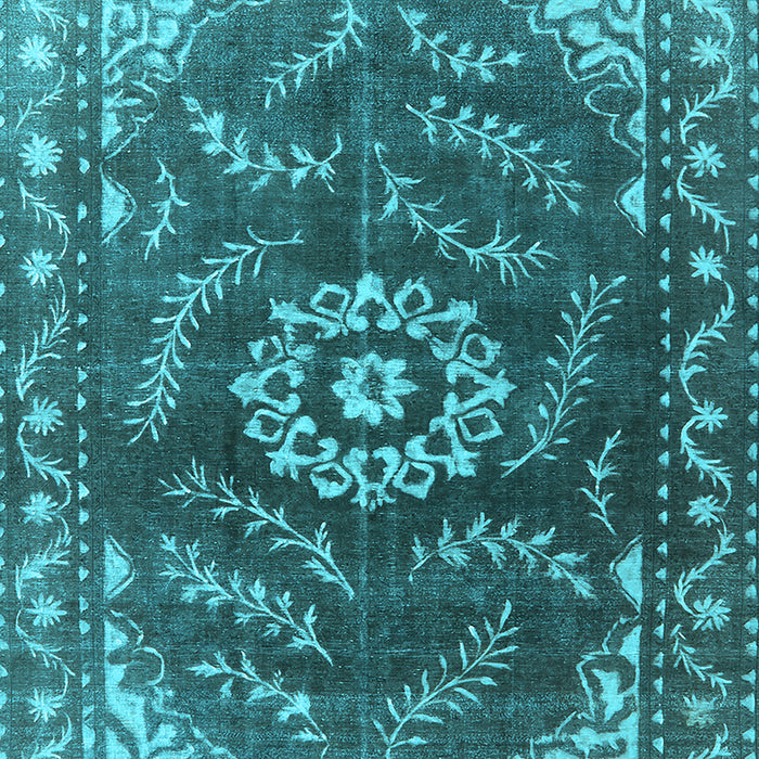 Machine Washable Oriental Light Blue Industrial Rug, wshurb2985lblu
