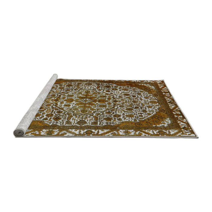 Sideview of Machine Washable Industrial Modern Brown Rug, wshurb2986