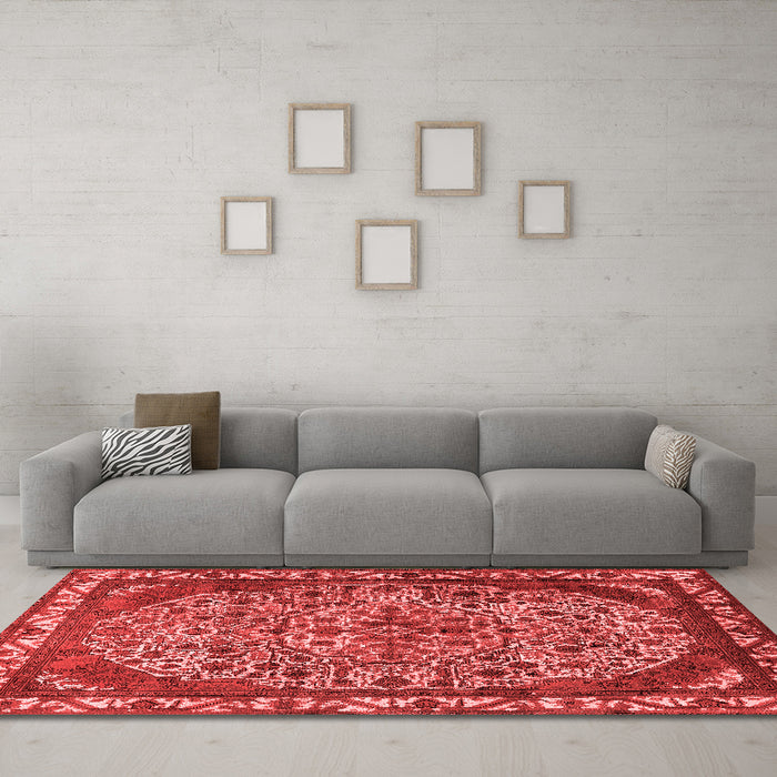 Industrial Red Washable Rugs