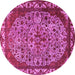 Round Oriental Pink Industrial Rug, urb2986pnk