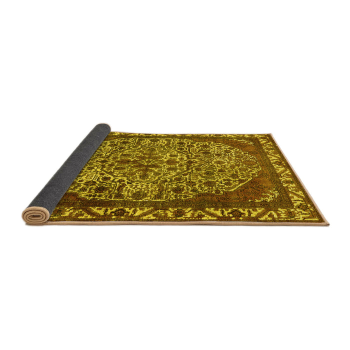Sideview of Oriental Yellow Industrial Rug, urb2986yw