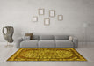 Machine Washable Oriental Yellow Industrial Rug in a Living Room, wshurb2986yw