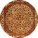 Round Oriental Orange Industrial Rug, urb2986org