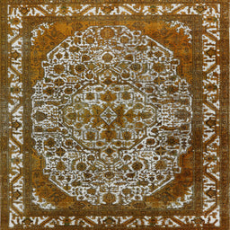 Square Machine Washable Industrial Modern Brown Rug, wshurb2986