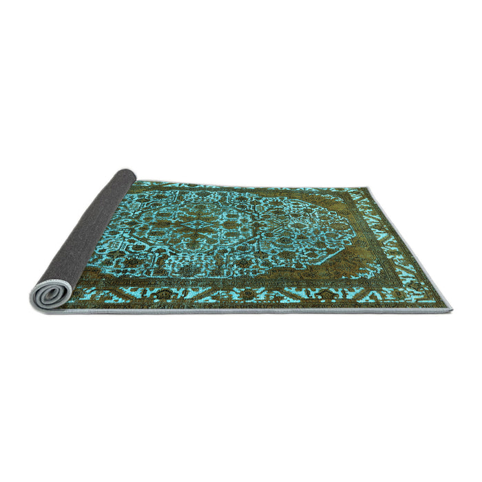 Sideview of Oriental Light Blue Industrial Rug, urb2986lblu