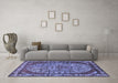 Machine Washable Oriental Blue Industrial Rug in a Living Room, wshurb2986blu