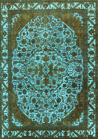 Oriental Light Blue Industrial Rug, urb2986lblu