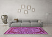 Machine Washable Oriental Purple Industrial Area Rugs in a Living Room, wshurb2986pur