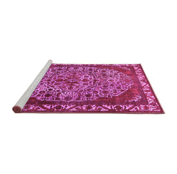 Sideview of Machine Washable Oriental Pink Industrial Rug, wshurb2986pnk