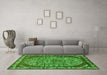 Machine Washable Oriental Green Industrial Area Rugs in a Living Room,, wshurb2986grn