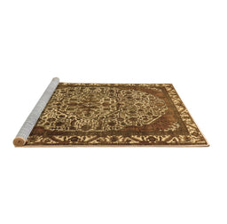 Sideview of Machine Washable Oriental Brown Industrial Rug, wshurb2986brn