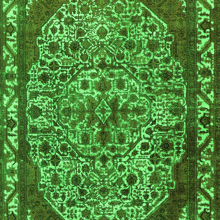 Machine Washable Oriental Green Industrial Area Rugs, wshurb2986grn