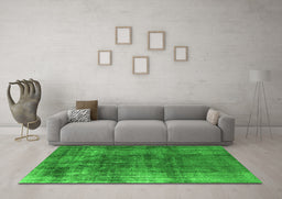 Machine Washable Oriental Green Industrial Area Rugs in a Living Room,, wshurb2987grn