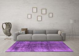 Machine Washable Oriental Purple Industrial Area Rugs in a Living Room, wshurb2987pur
