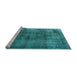 Sideview of Machine Washable Oriental Light Blue Industrial Rug, wshurb2987lblu