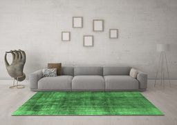 Machine Washable Oriental Emerald Green Industrial Area Rugs in a Living Room,, wshurb2987emgrn
