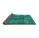 Sideview of Oriental Turquoise Industrial Rug, urb2987turq