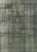 Mid-Century Modern Dark Olive Green Oriental Rug, urb2987