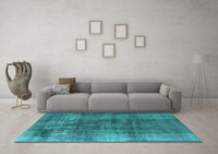 Machine Washable Oriental Light Blue Industrial Rug, wshurb2987lblu