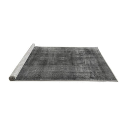 Sideview of Machine Washable Oriental Gray Industrial Rug, wshurb2987gry