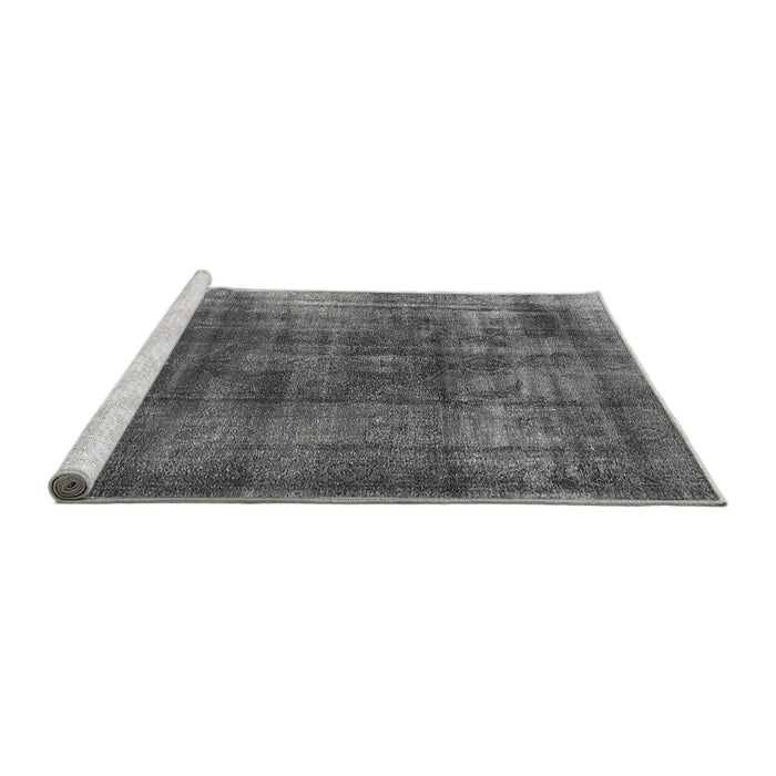 Sideview of Machine Washable Oriental Gray Industrial Rug, wshurb2987gry