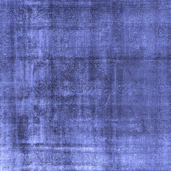 Square Machine Washable Oriental Blue Industrial Rug, wshurb2987blu